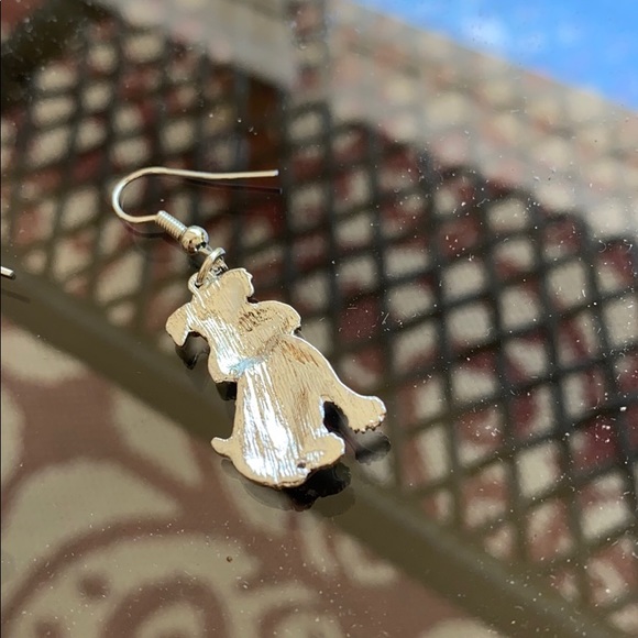 Smiling Schnauzer metal sculptured earrings - Picture 4 of 4